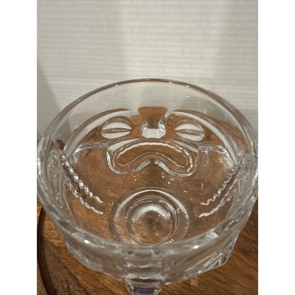 Tiki 2 Face Happy Sad Vintage Indiana Glass Large Cup Goblet Hawaiian - Picture 10 of 13